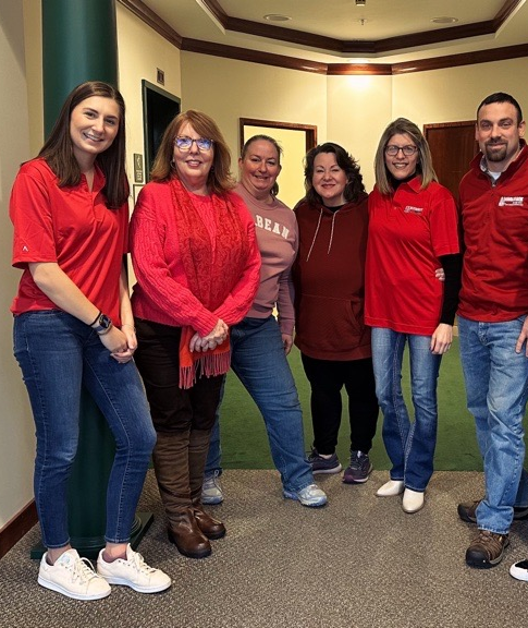 National Wear Red Day is celebrated at The Middlesex Corporation to raise awareness for heart disease.