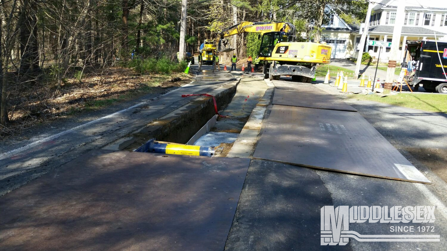 The Middlesex Corporation provided construction services for the Needham UG Transmission Ductbank project, owned by Eversource. The construction services for this energy project included the installation of Polyvinyl Chloride (PVC) and High Density Polyethylene (HDPE) concrete encased ductbank, HDPE fusion welded pipe, fluidized thermal backfill, precast concrete manholes, precast concrete vaults and complete restoration of affected areas between the Needham Substation located off High Rock Street and the riser to overhead lines located at the end of Valley Road, in Needham MA.