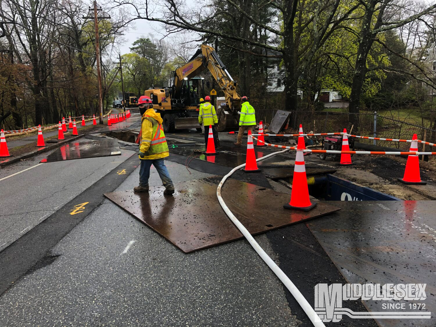 The Middlesex Corporation is furnishing and installing a complete 14,720’ trenching and duct bank installation, the installation of an 115kV High-Pressure Fluid-Filled Pipe-Type (HPFF) cable system and installation of fiber optic cable for the Boston-Winchester 115KV HPPF Duct & Cable Install Mystic To Woburn project.